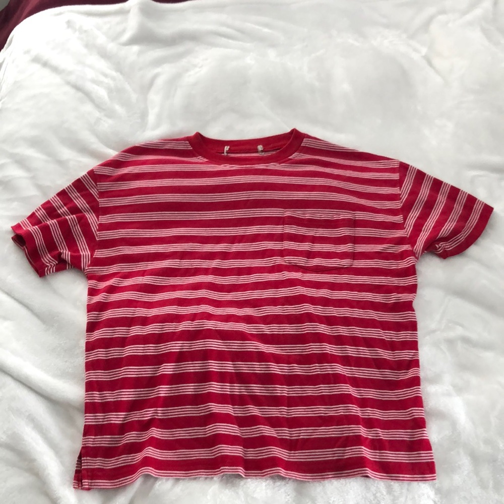 Red and White Striped Tee